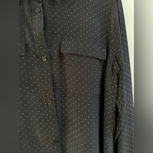 Sanctuary Silk blouse, black white dots, medium - Picture 3 of 6